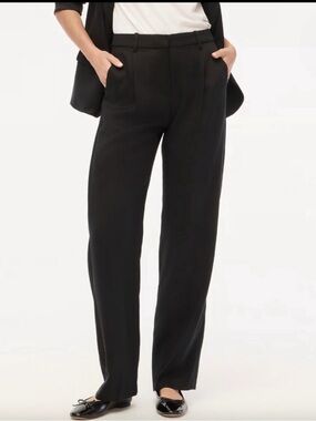 J. Crew Black Wide-Leg Trousers